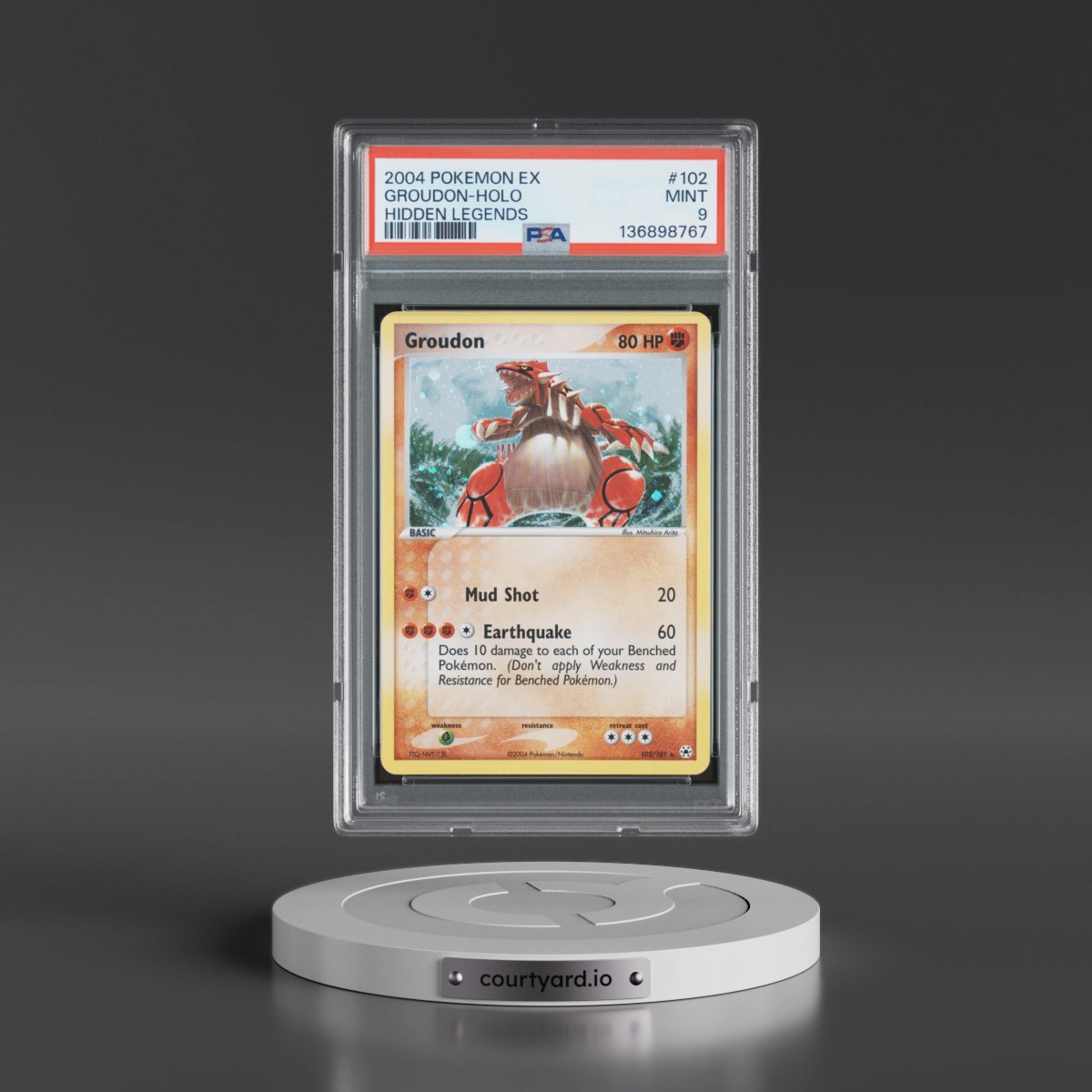 2004 Pokémon EX Hidden Legends #102 Groudon - Holo (PSA 9 MINT)