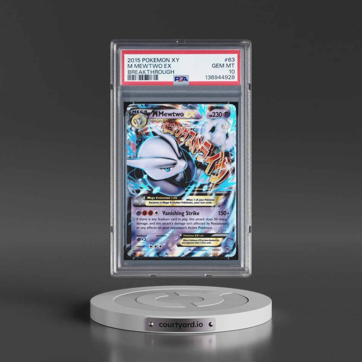 2015 Pokémon XY Breakthrough #63 M Mewtwo EX - Holo (PSA 10 GEM MINT)