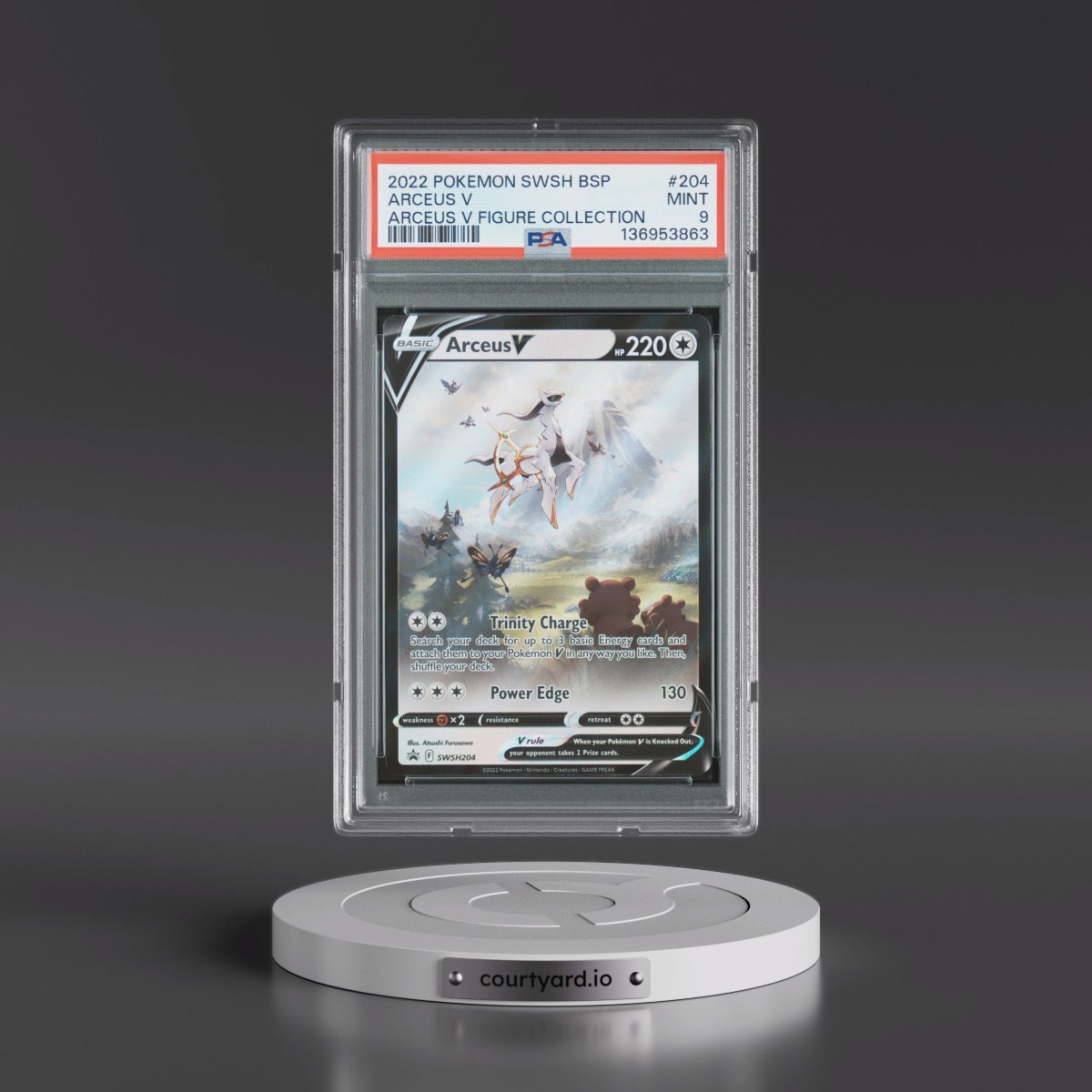 2022 Pokémon Swsh Black Star Promo #204 Arceus V - Holo Arceus V Figure Collection (PSA 9 MINT)