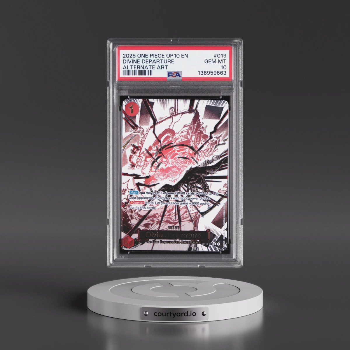 2025 One Piece OP10-Royal Blood #019 Divine Departure - Alternate Art (PSA 10 GEM MINT)