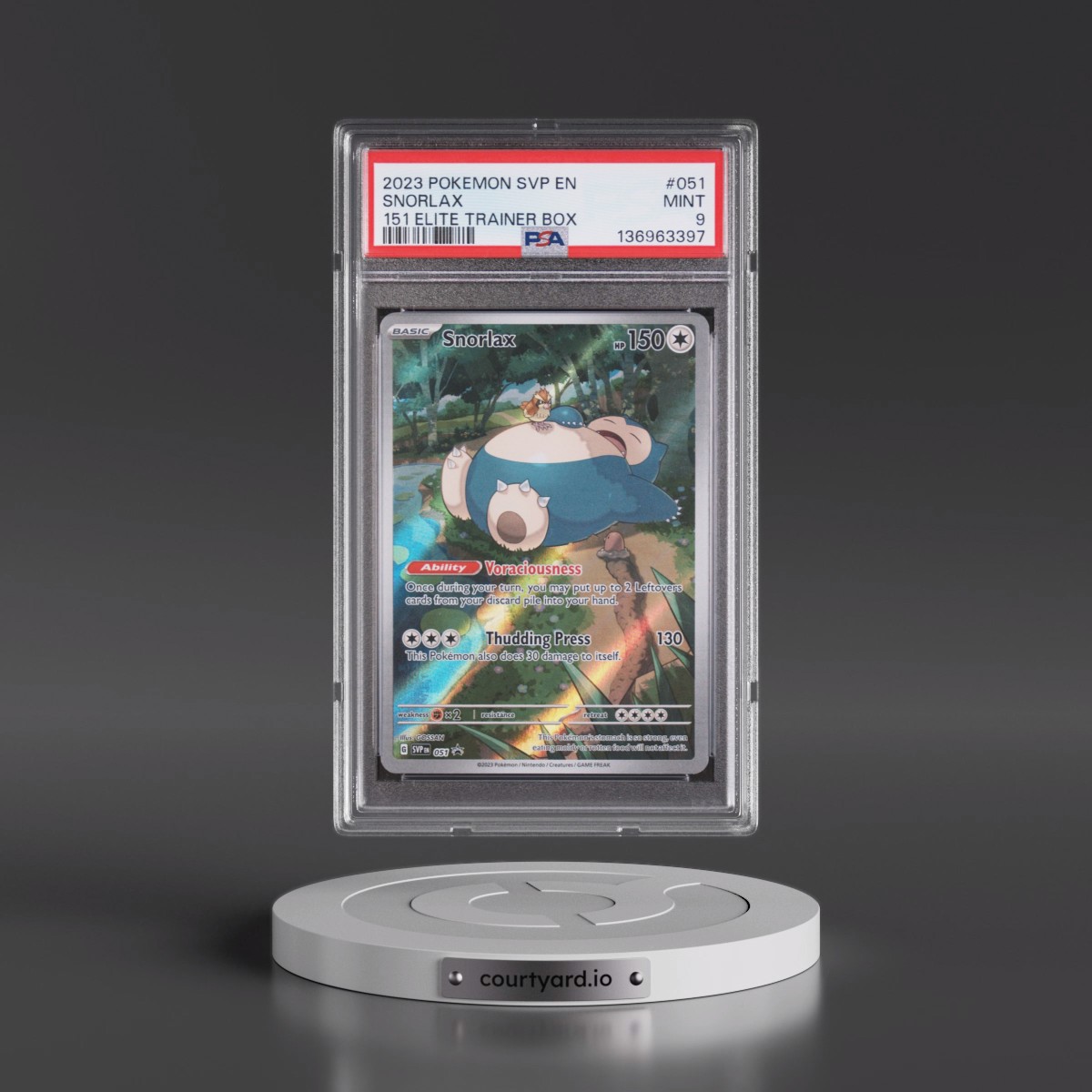 2023 Pokémon Svp EN-SV Black Star Promo #051 Snorlax - 151 Elite Trainer Box (PSA 9 MINT)