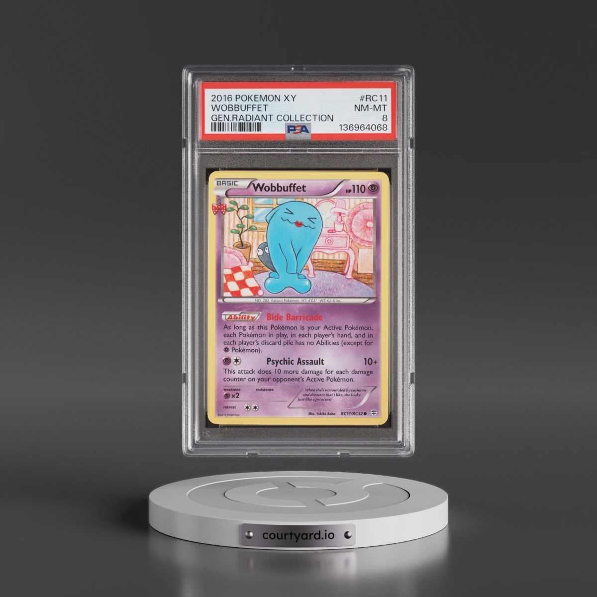 2016 Pokémon XY Generations Radiant Collection #RC11 Wobbuffet (PSA 8 NM-MT)
