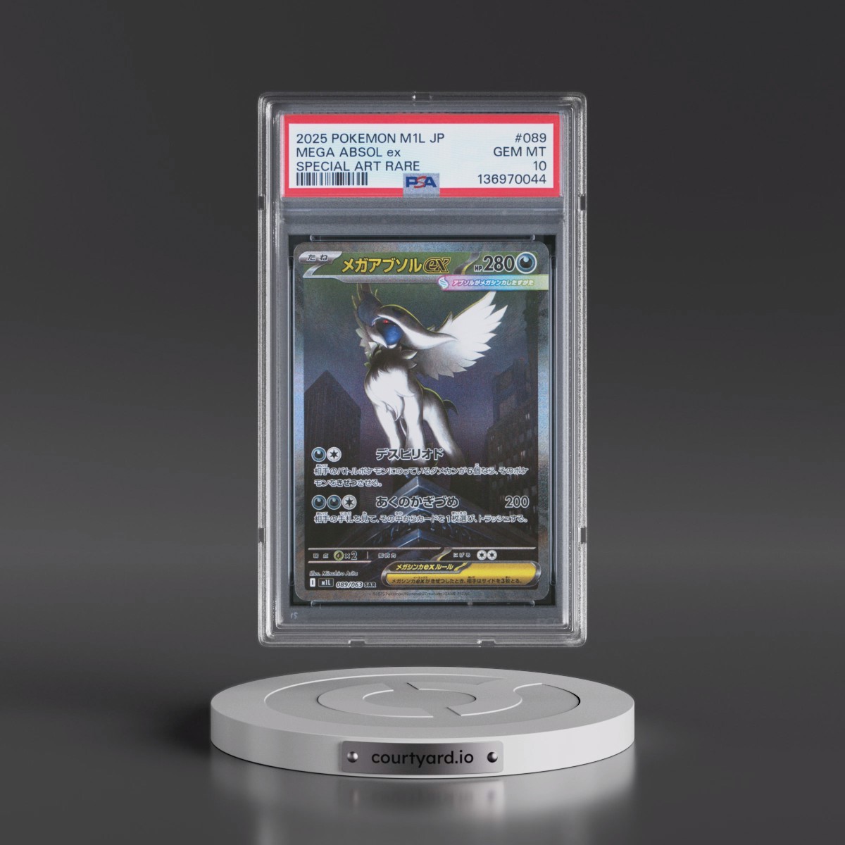 2025 Pokémon M1l-Mega Brave #089 Mega Absol EX - Holo Special Art Rare (PSA 10 GEM MINT)