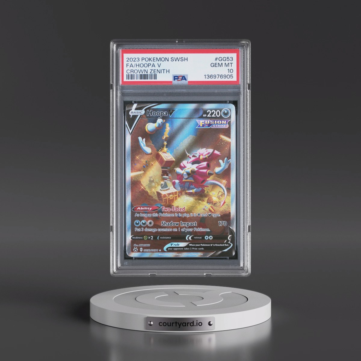 2023 Pokémon Sword and Shield Crown Zenith #GG53 Hoopa V - Holo Full Art (PSA 10 GEM MINT)