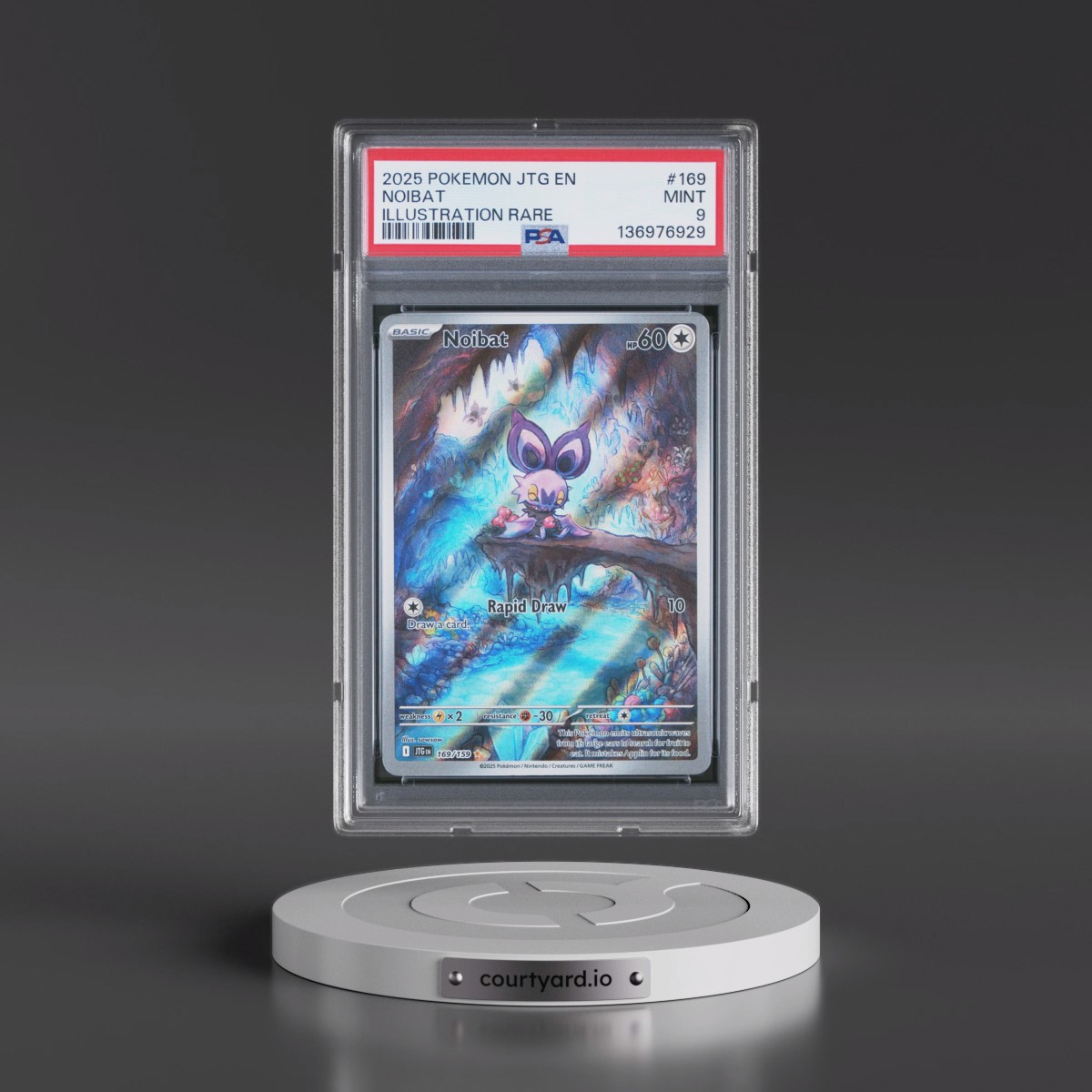 2025 Pokémon Jtg EN-Journey Together #169 Noibat - Illustration Rare (PSA 9 MINT)