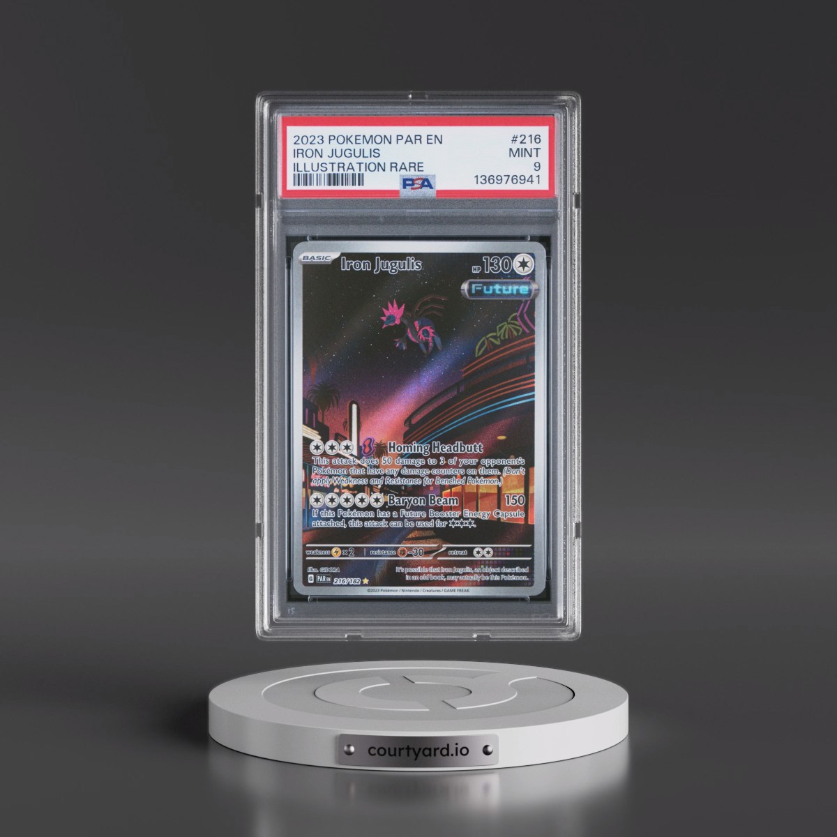 2023 Pokémon Par EN-Paradox Rift #216 Iron Jugulis - Illustration Rare (PSA 9 MINT)