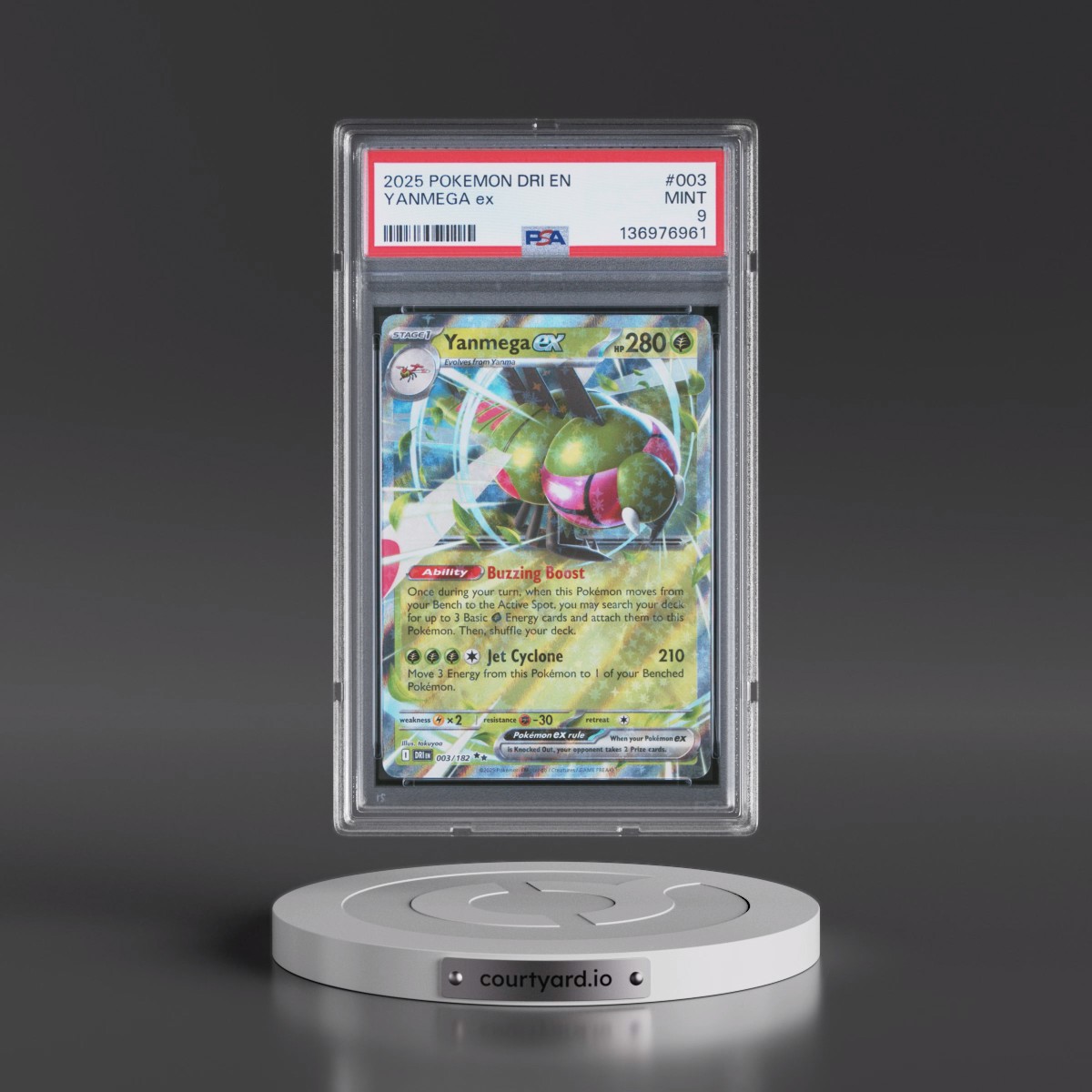 2025 Pokémon Dri EN-Destined Rivals #003 Yanmega EX - Holo (PSA 9 MINT)