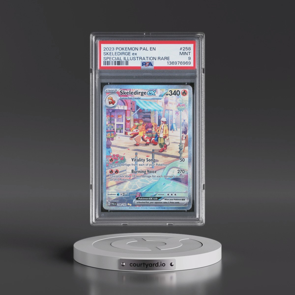 2023 Pokémon Pal EN-Paldea Evolved #258 Skeledirge EX - Holo Special Illustration Rare (PSA 9 MINT)