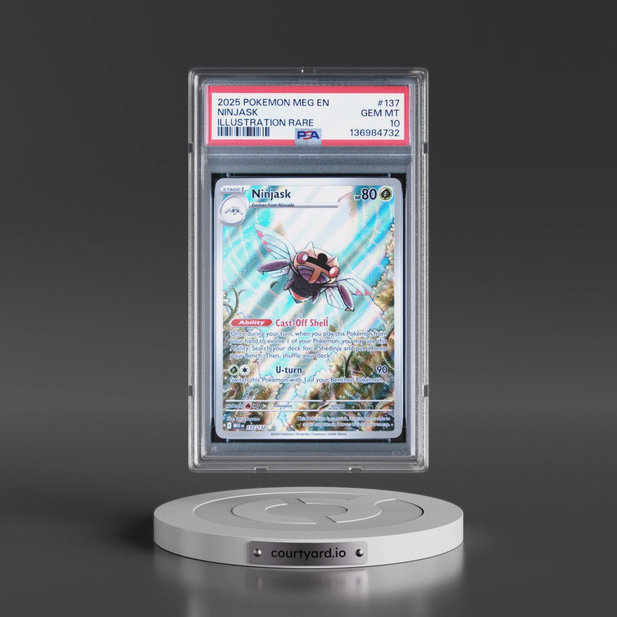 2025 Pokémon Meg EN-Mega Evolution #137 Ninjask - Illustration Rare (PSA 10 GEM MINT)
