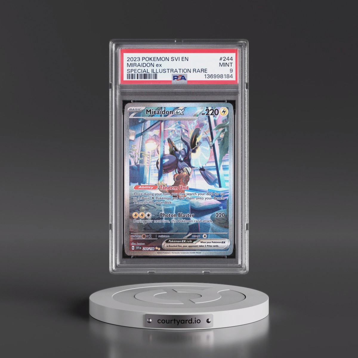 2023 Pokémon Svi EN-Scarlet & Violet #244 Miraidon EX - Holo Special Illustration Rare (PSA 9 MINT)