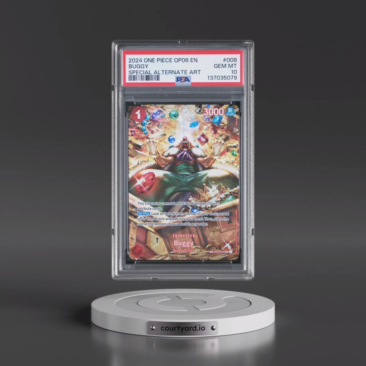 2024 One Piece OP06-Wings of the Captain #008 Buggy - Special Alternate Art (PSA 10 GEM MINT)