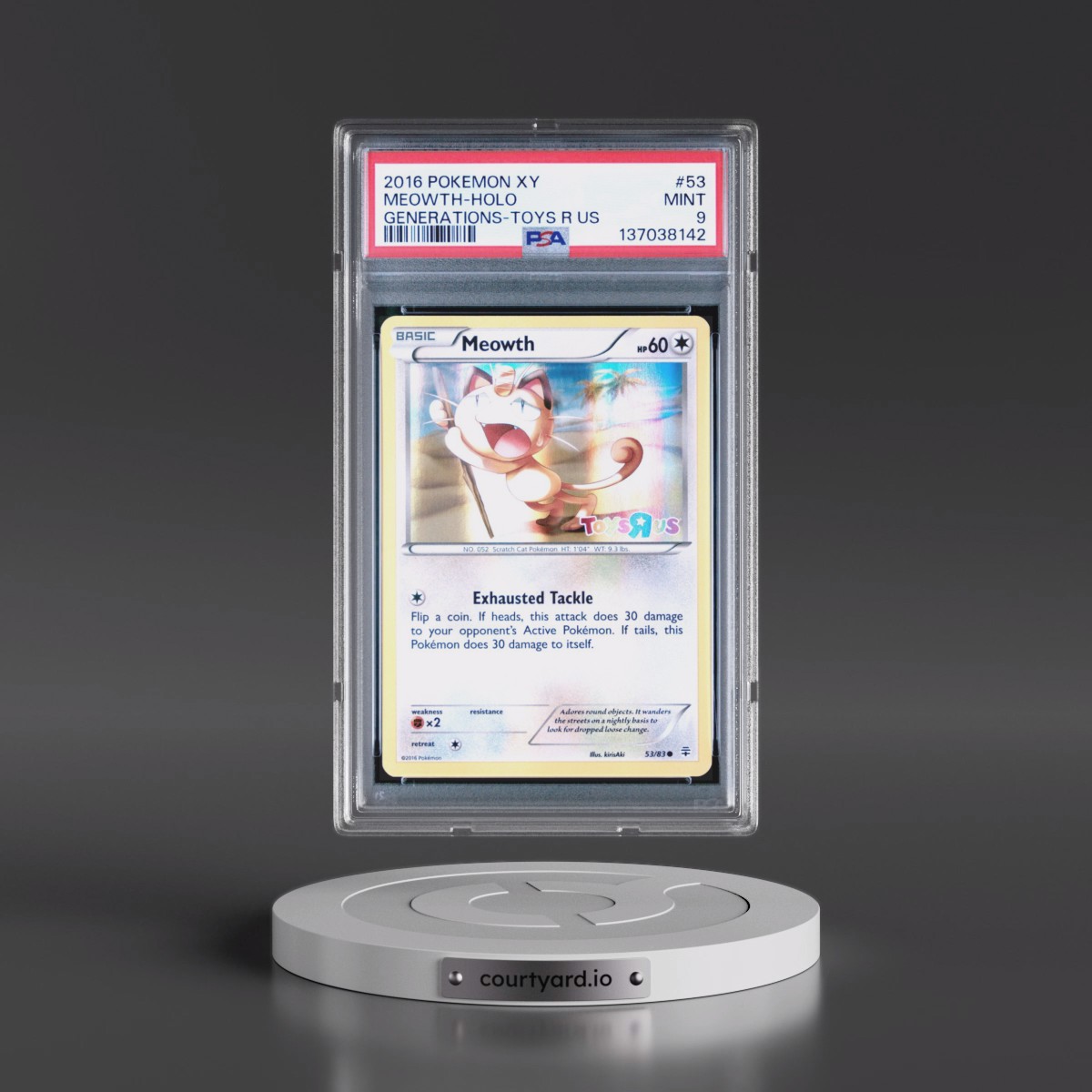 2016 Pokémon XY Generations #53 Meowth - Holo Toys R US (PSA 9 MINT)