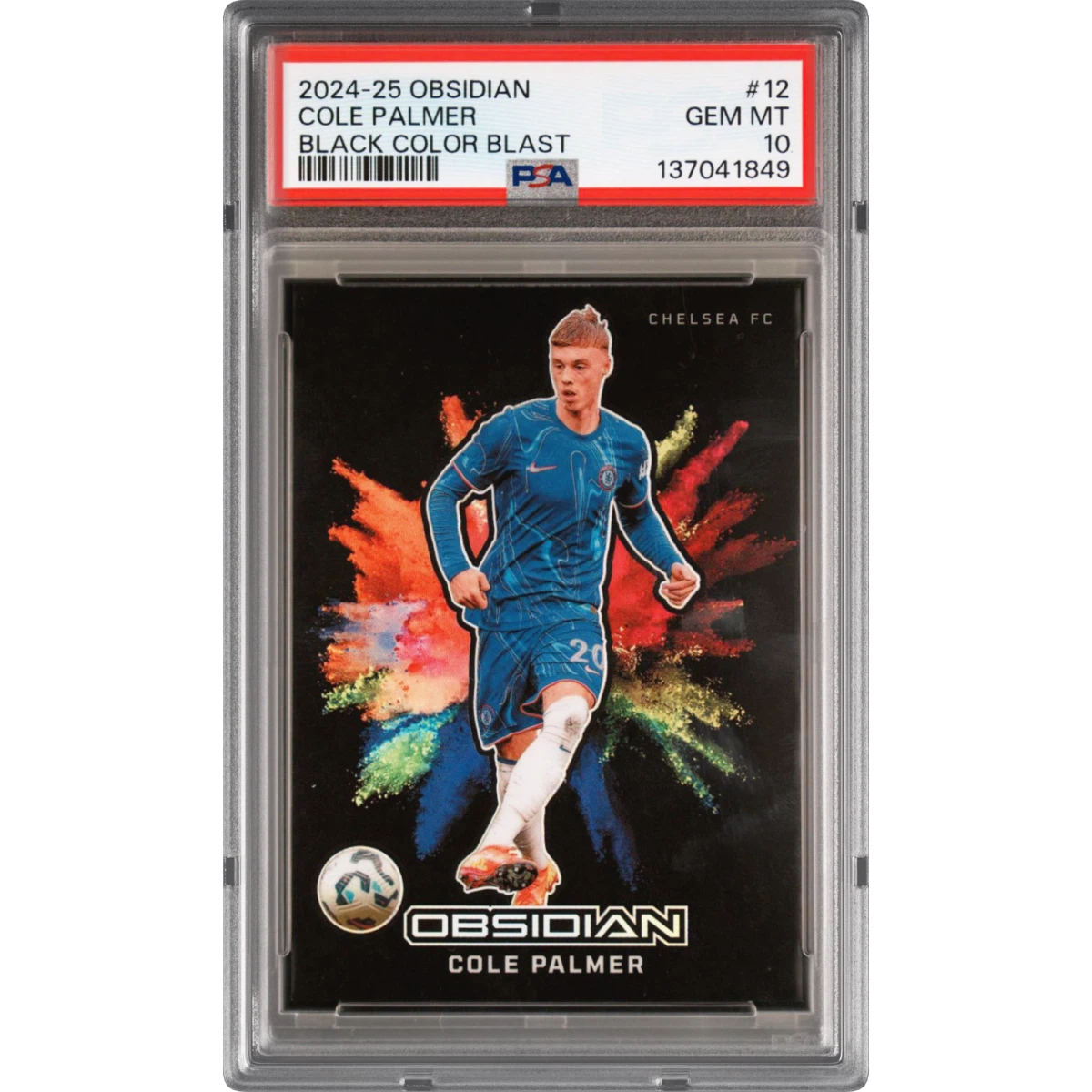 2024-25 Panini Obsidian Black Color Blast #12 Cole Palmer, PSA 10