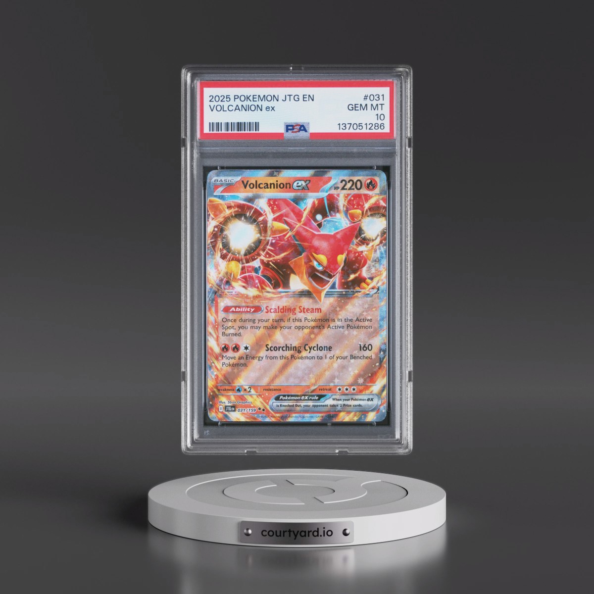 2025 Pokémon Jtg EN-Journey Together #031 Volcanion EX - Holo (PSA 10 GEM MINT)