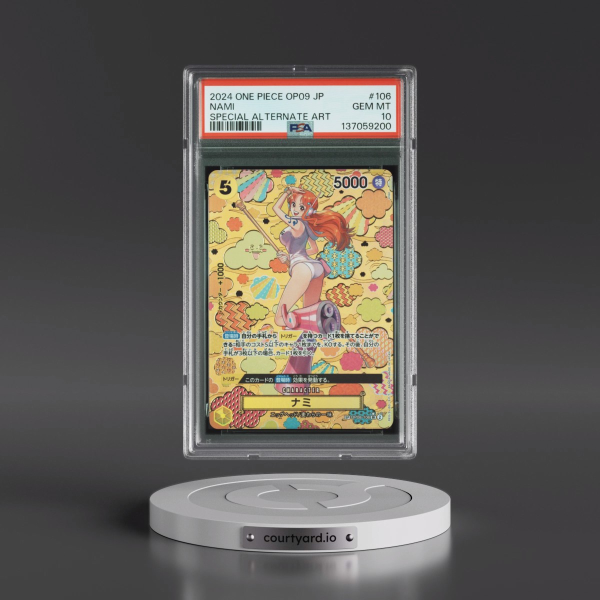 2024 One Piece Japanese OP09-Emperors in the New World #106 Nami - Special Alternate Art (PSA 10 GEM MINT)