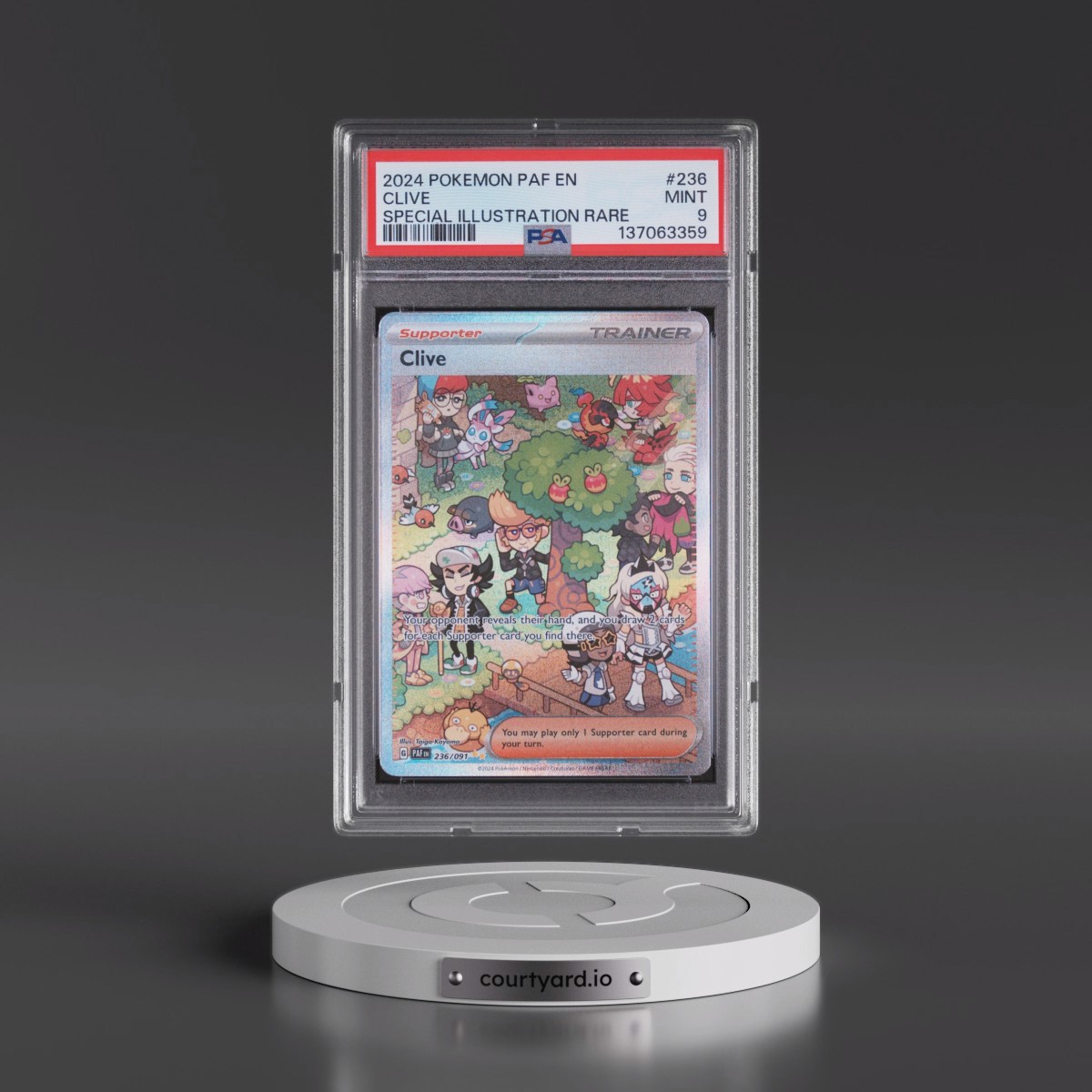 2024 Pokémon Paf EN-Paldean Fates #236 Clive - Special Illustration Rare (PSA 9 MINT)