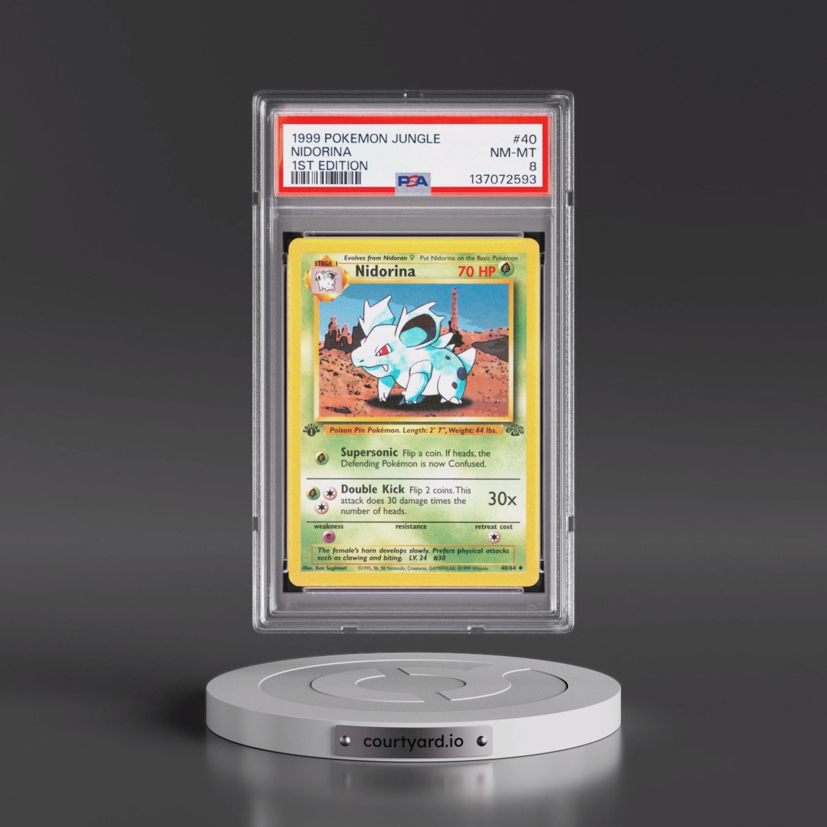 1999 Pokémon Jungle #40 Nidorina - 1st Edition (PSA 8 NM-MT)