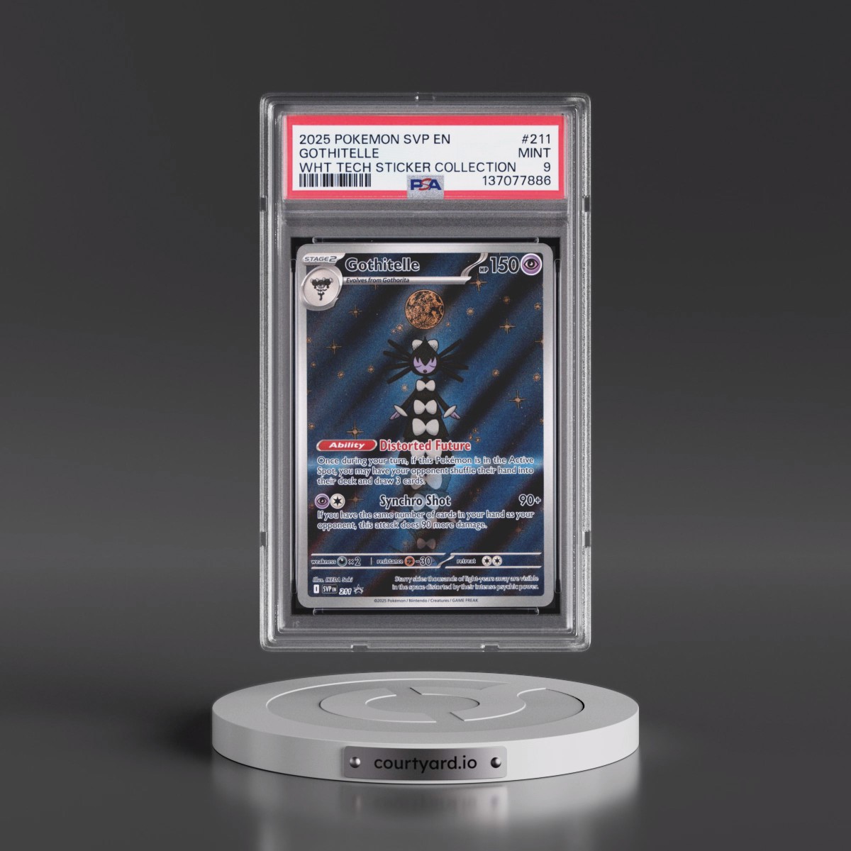 2025 Pokémon Svp EN-SV Black Star Promo #211 Gothitelle - White Flare Tech Sticker Collection (PSA 9 MINT)