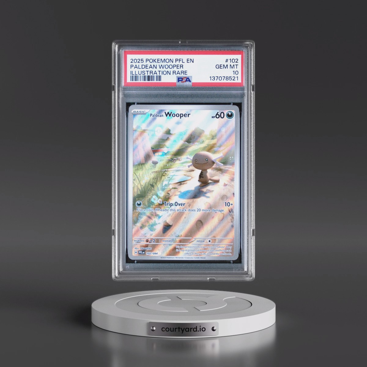 2025 Pokémon Pfl EN-Phantasmal Flames #102 Paldean Wooper - Illustration Rare (PSA 10 GEM MINT)