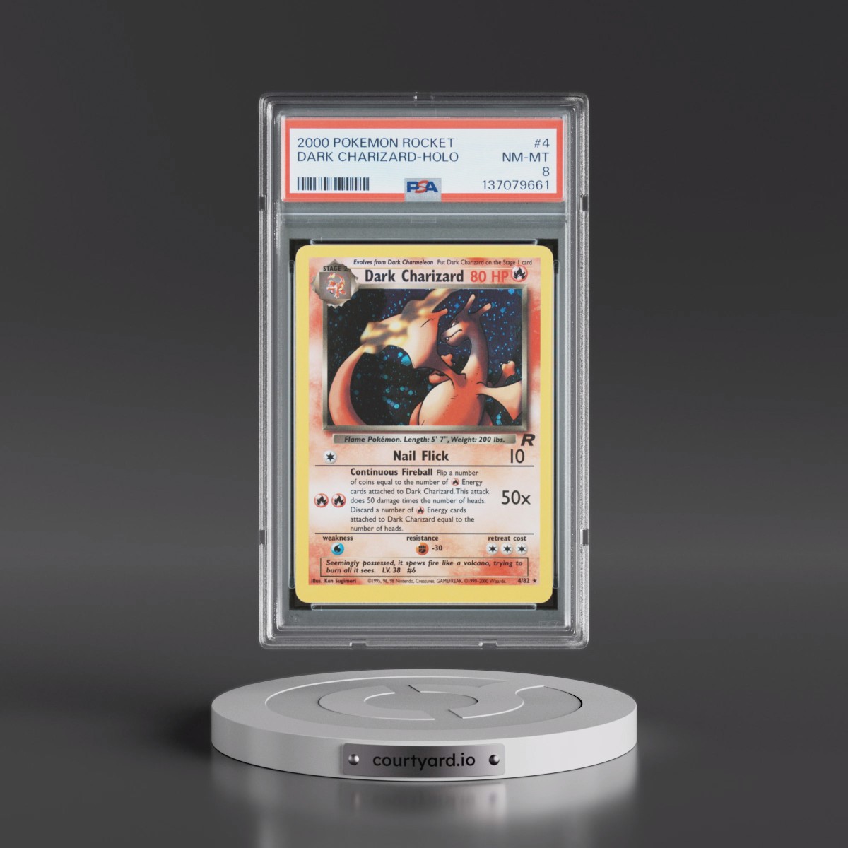 2000 Pokémon Rocket #4 Dark Charizard - Holo (PSA 8 NM-MT)