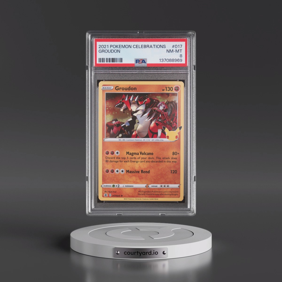 2021 Pokémon Celebrations #017 Groudon (PSA 8 NM-MT)