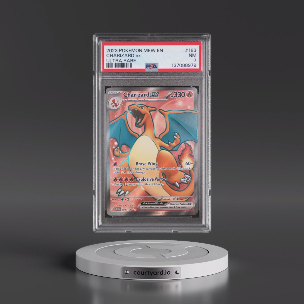 2023 Pokémon Mew EN-151 #183 Charizard EX - Holo Ultra Rare (PSA 7 NM)