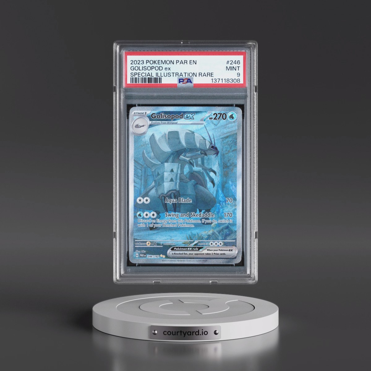 2023 Pokémon Par EN-Paradox Rift Golisopod EX - Holo Special Illustration Rare #246 PSA 9