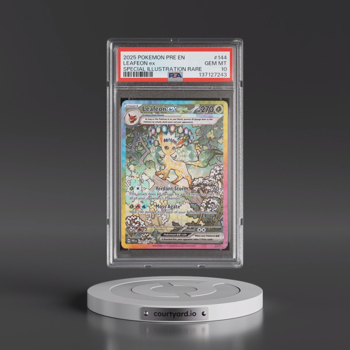 2025 Pokémon Pre EN-Prismatic Evolutions #144 Leafeon EX - Holo Special Illustration Rare (PSA 10 GEM MINT)