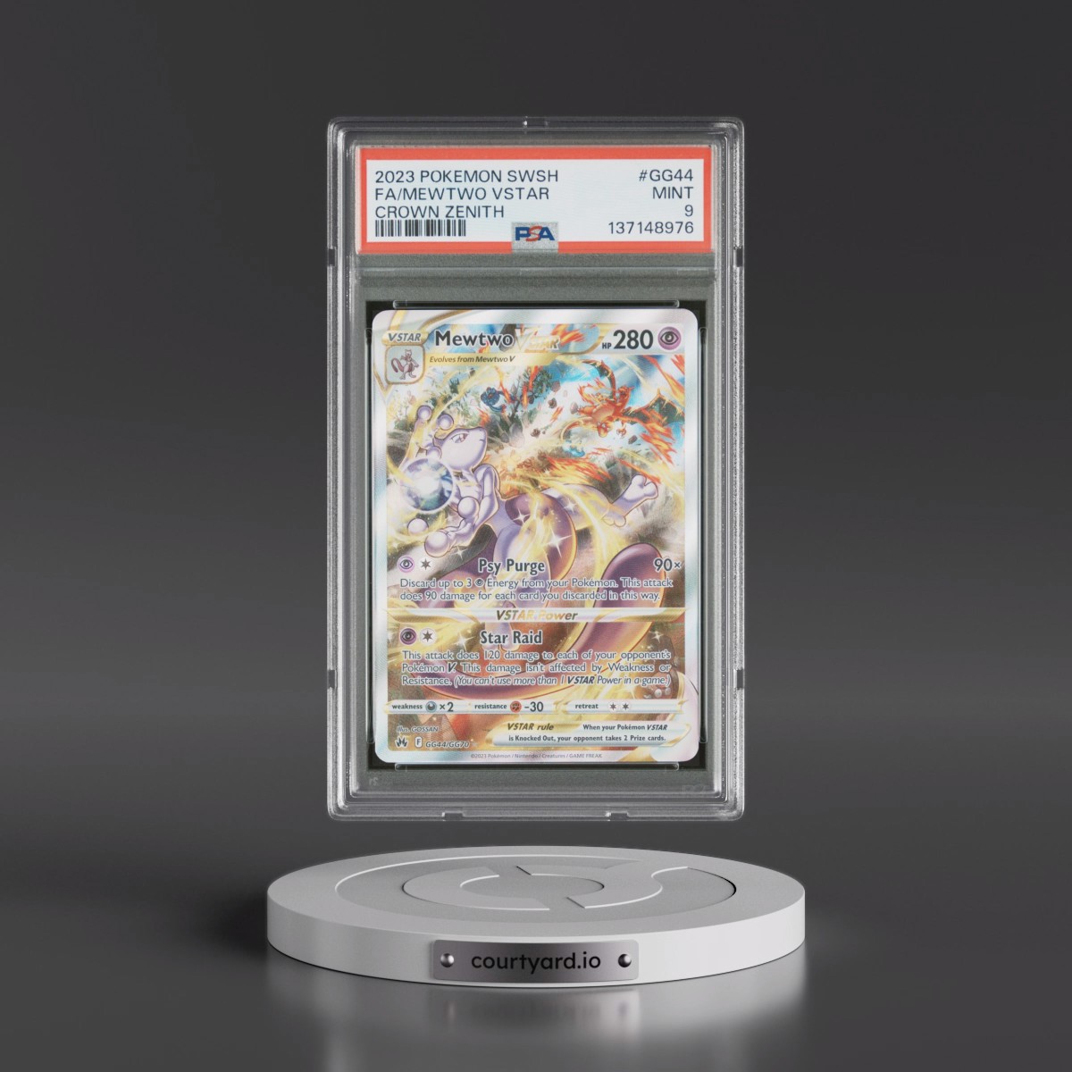 2023 Pokémon Sword and Shield Crown Zenith #GG44 Mewtwo Vstar - Full Art (PSA 9 MINT)