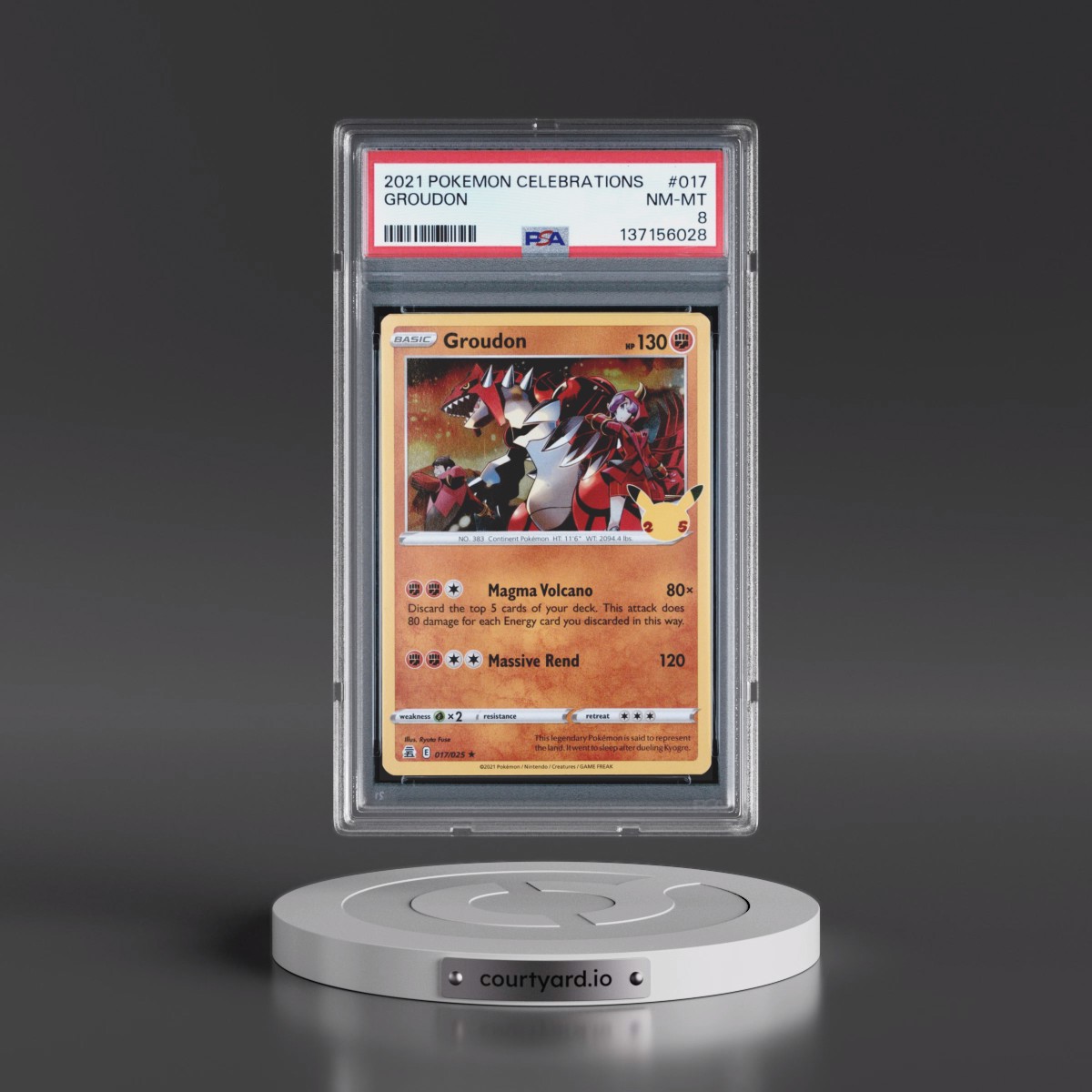 2021 Pokémon Celebrations #017 Groudon (PSA 8 NM-MT)