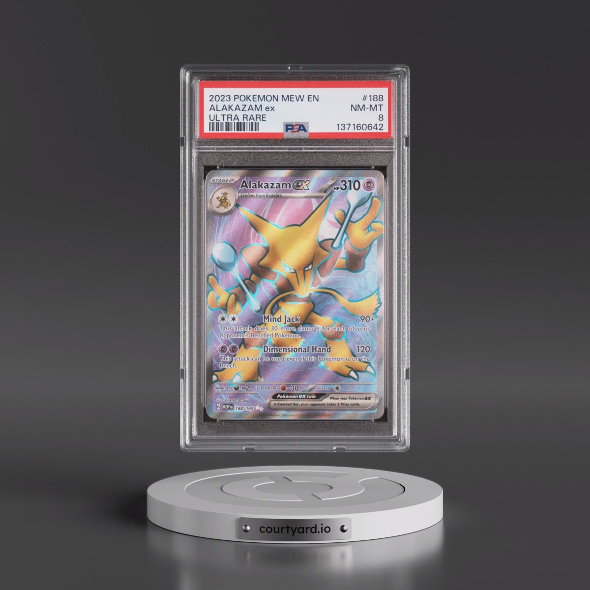2023 Pokémon Mew EN-151 #188 Alakazam EX - Holo Ultra Rare (PSA 8 NM-MT)