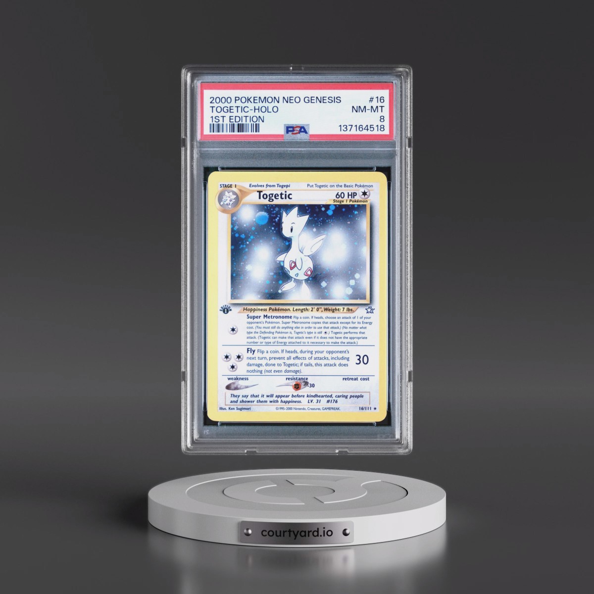 2000 Pokémon Neo Genesis #16 Togetic - 1st Edition Holo (PSA 8 NM-MT)