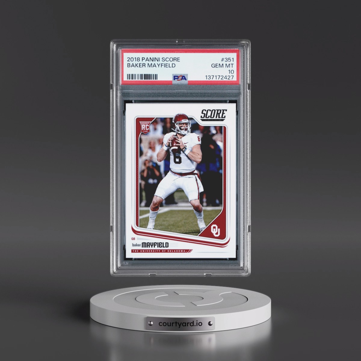 2018 Panini Score #351 Baker Mayfield (PSA 10 GEM MINT)