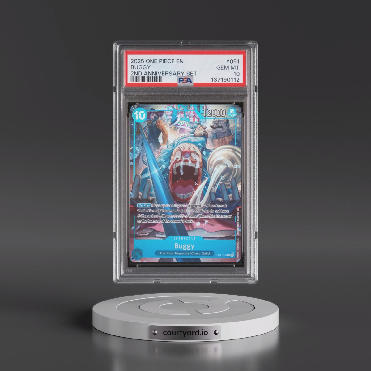 2025 One Piece English Version 2nd Anniversary Set Buggy #051 PSA 10