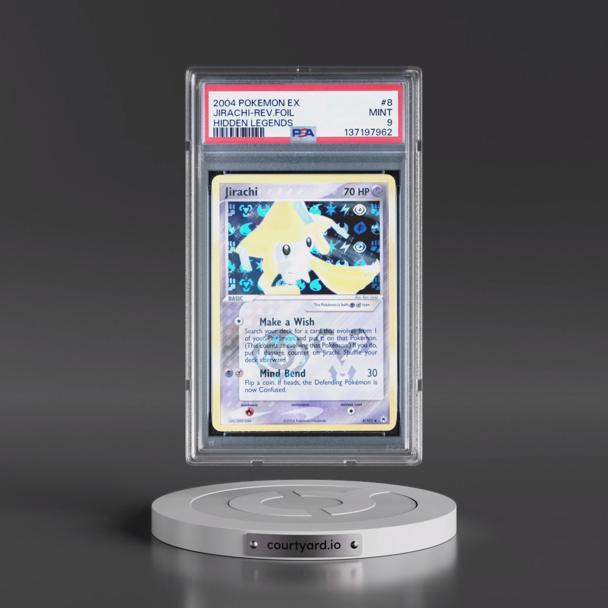 2004 Pokémon EX Hidden Legends #8 Jirachi - Reverse Foil (PSA 9 MINT)