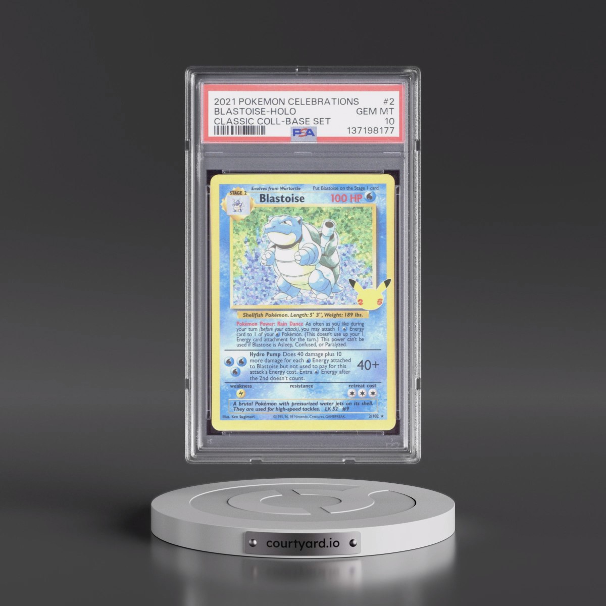 2021 Pokémon Celebrations Classic Collection Blastoise - Holo #2 PSA 10