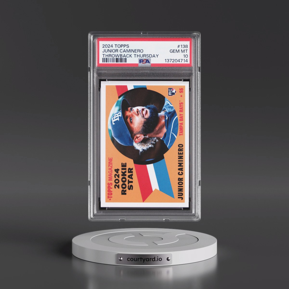 2024 Topps Throwback Thursday #138 Junior Caminero (PSA 10 GEM MINT)