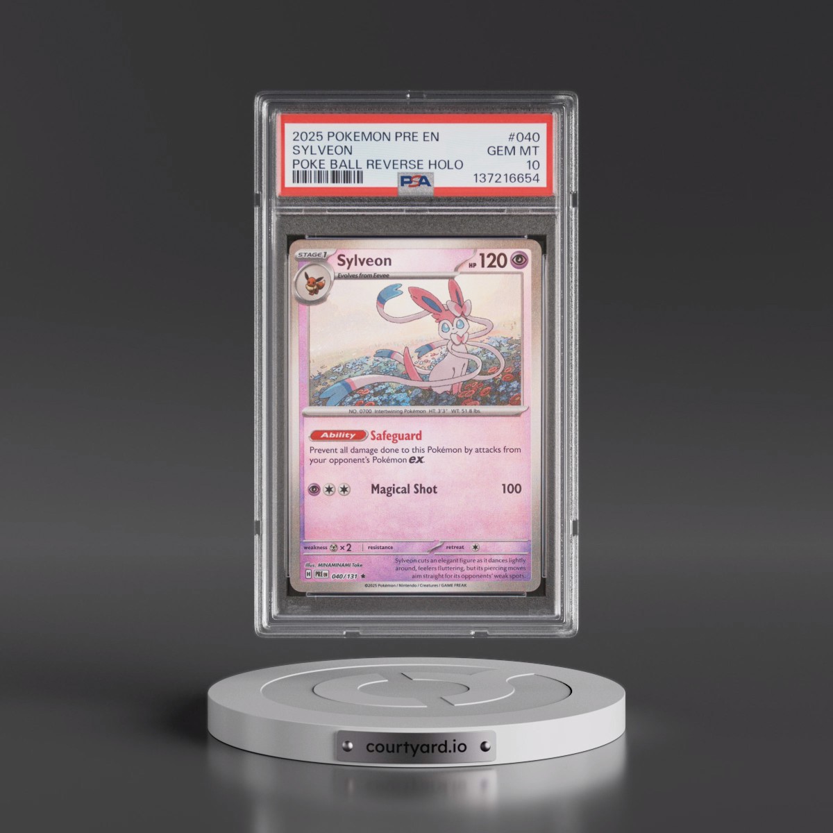 2025 Pokémon Pre EN-Prismatic Evolutions #040 Sylveon - Reverse Holo Poke Ball (PSA 10 GEM MINT)