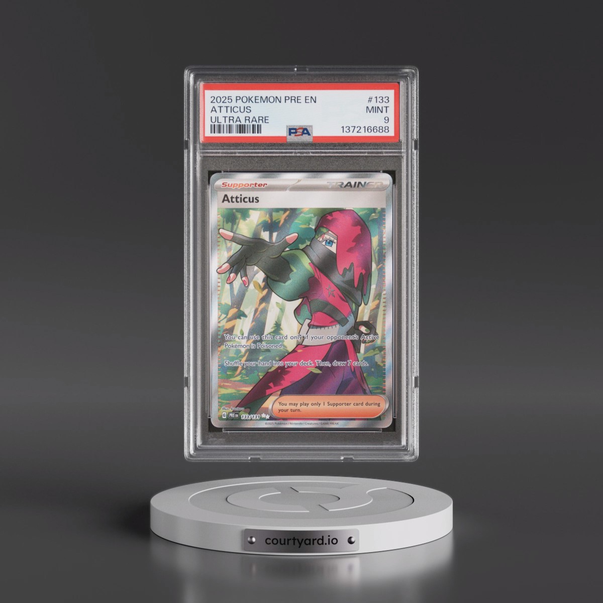 2025 Pokémon Pre EN-Prismatic Evolutions #133 Atticus - Ultra Rare (PSA 9 MINT)