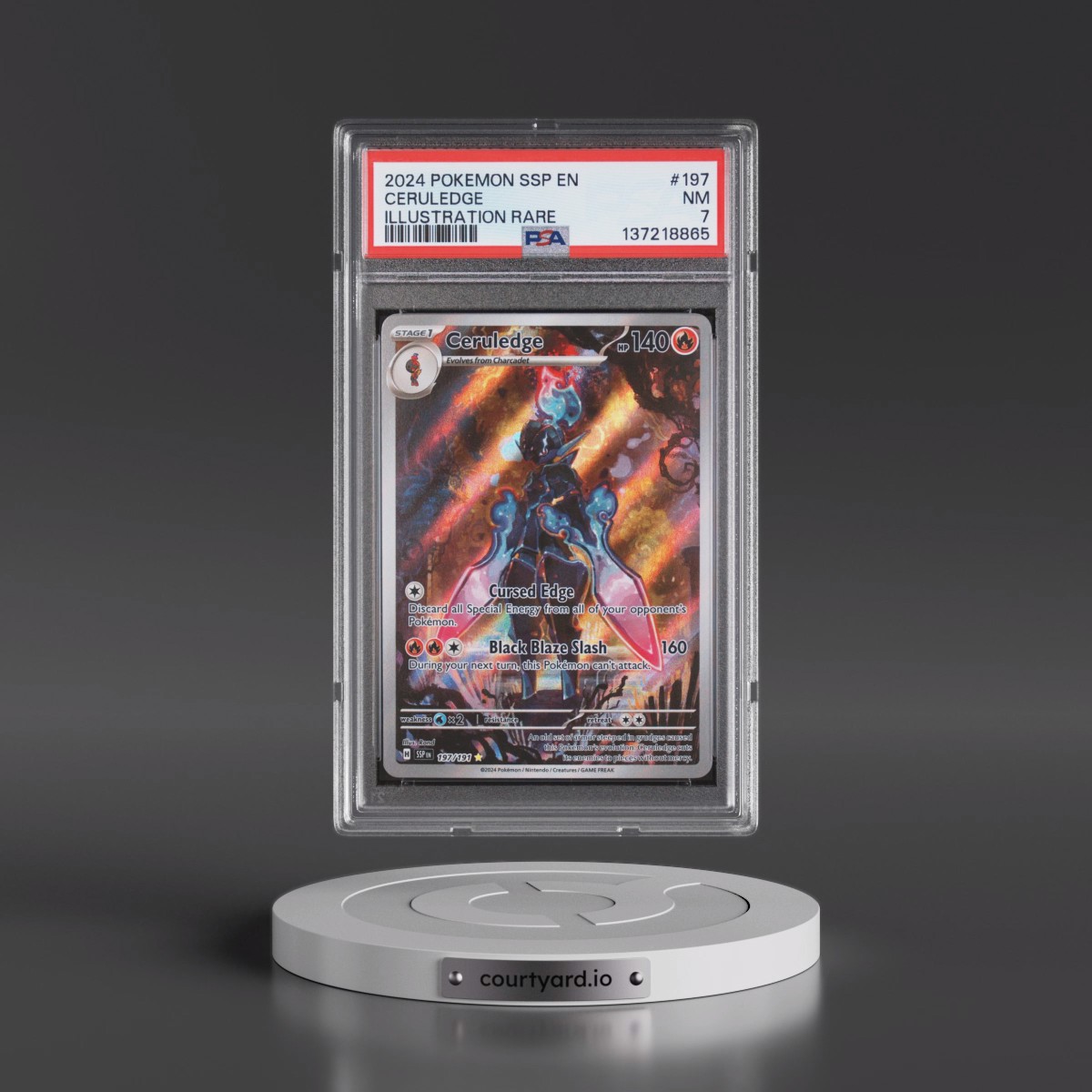 2024 Pokémon Ssp EN-Surging Sparks #197 Ceruledge - Illustration Rare (PSA 7 NM)