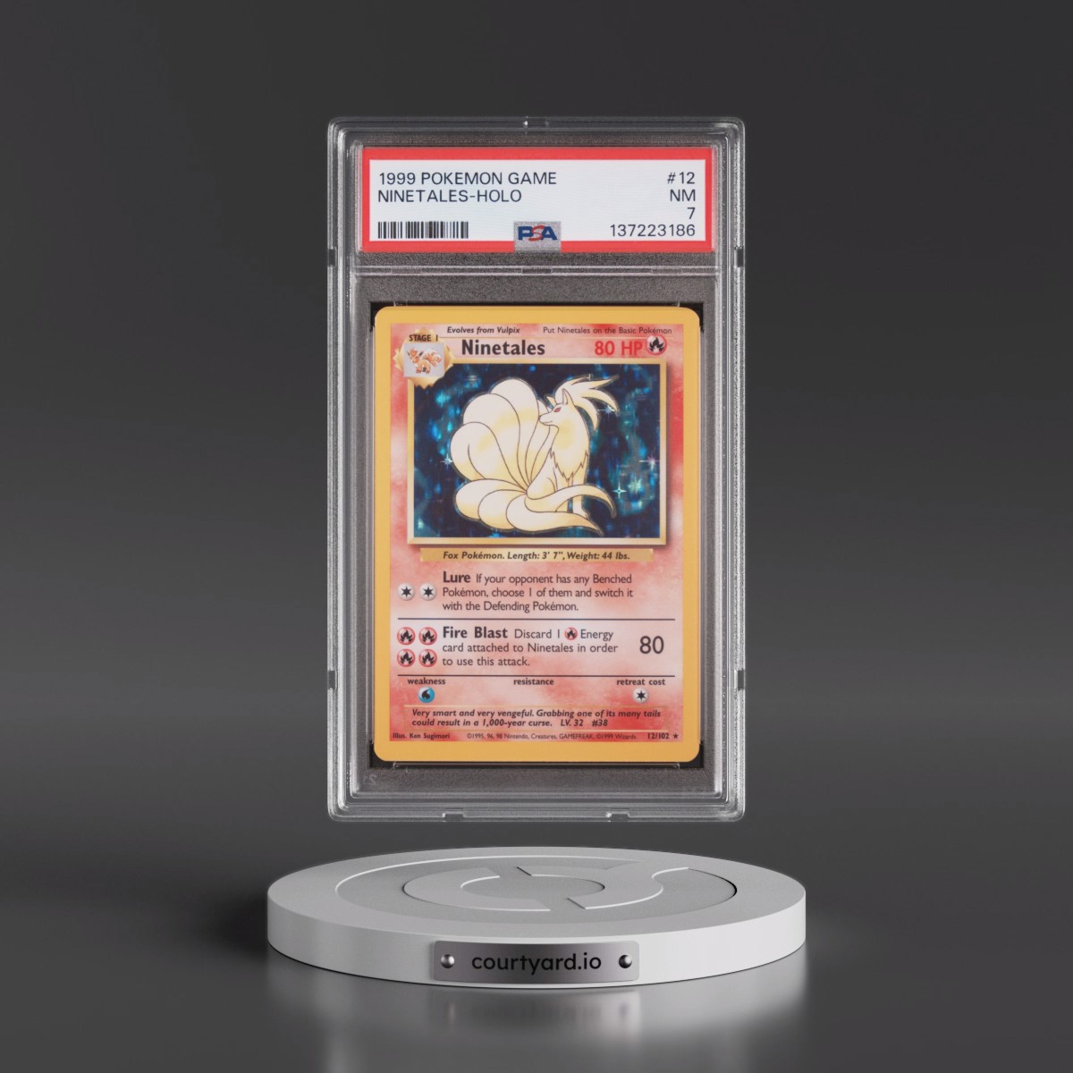 1999 Pokémon Game #12 Ninetales - Holo (PSA 7 NM)