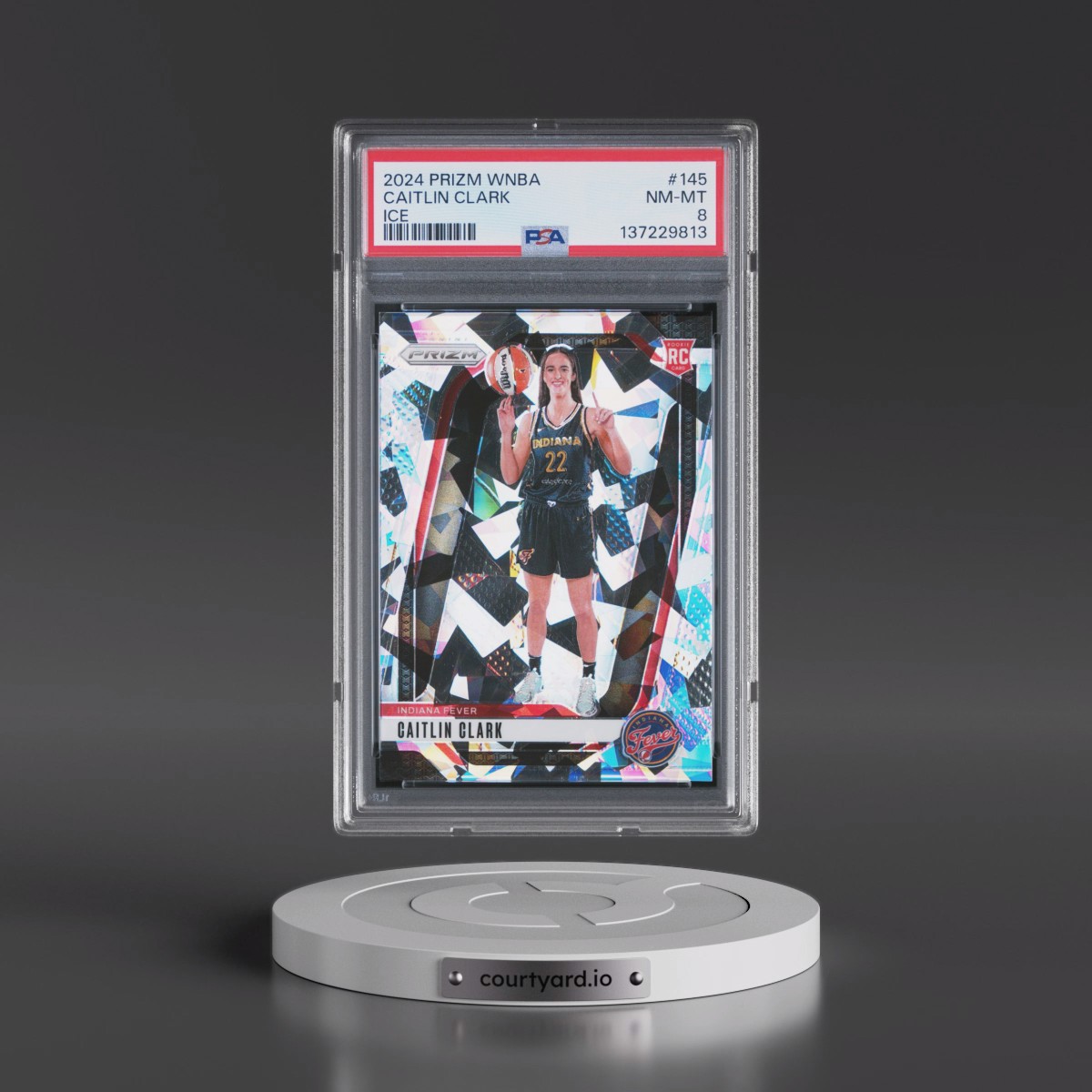 2024 Panini Prizm WNBA #145 Caitlin Clark - Ice (PSA 8 NM-MT)
