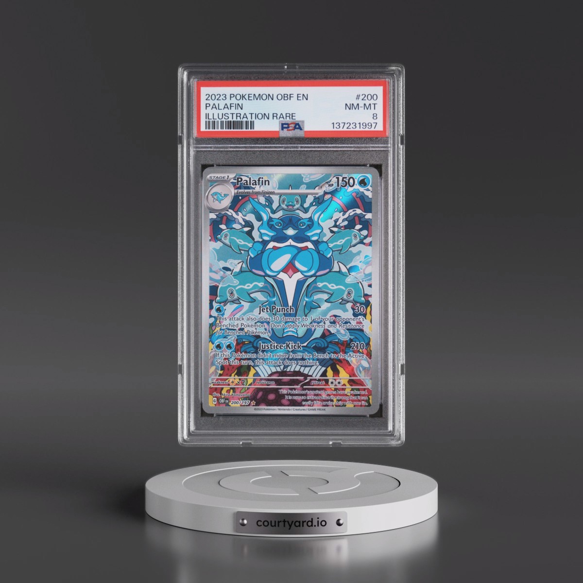 2023 Pokémon Obf EN-Obsidian Flames #200 Palafin - Illustration Rare (PSA 8 NM-MT)