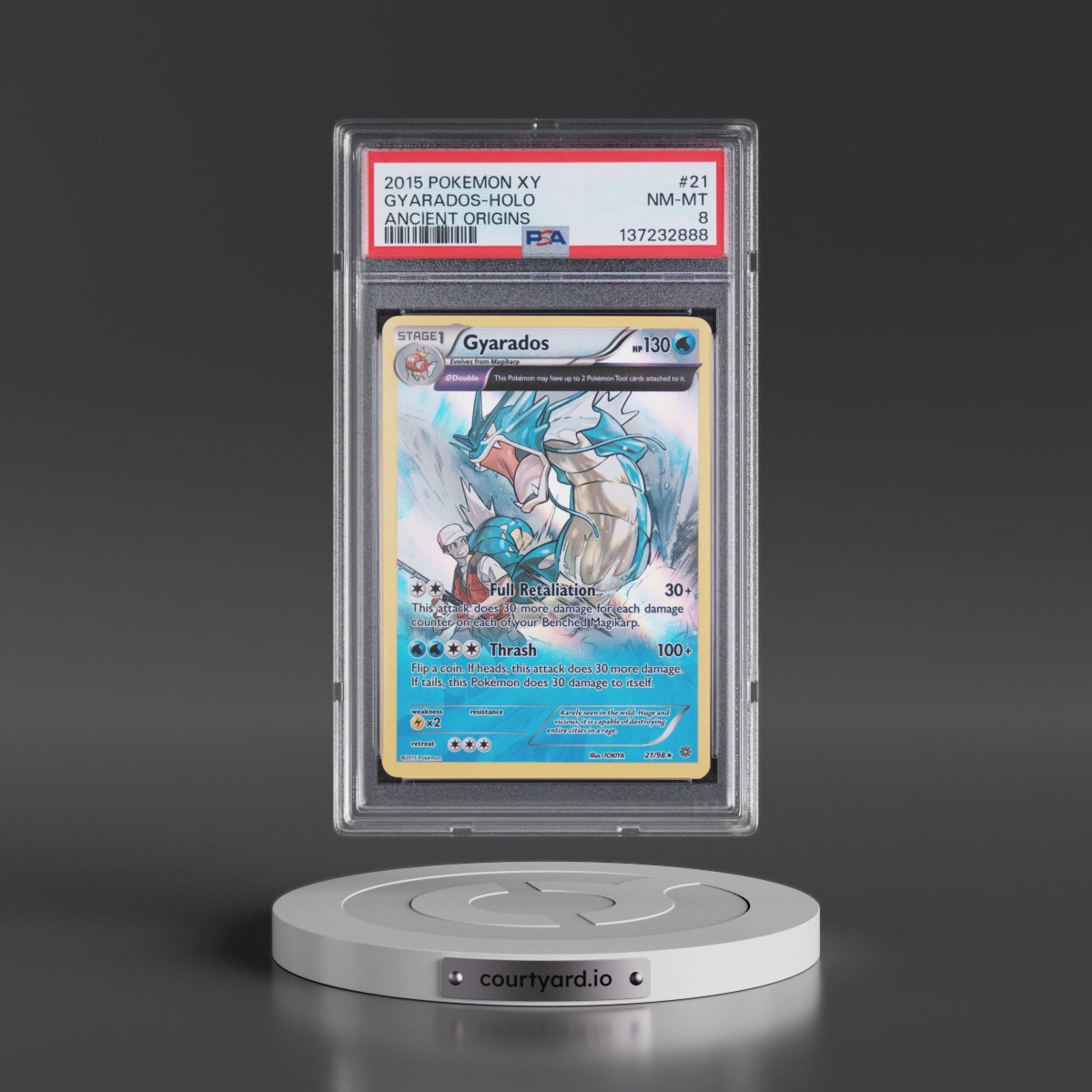 2015 Pokémon XY Ancient Origins #21 Gyarados - Holo (PSA 8 NM-MT)