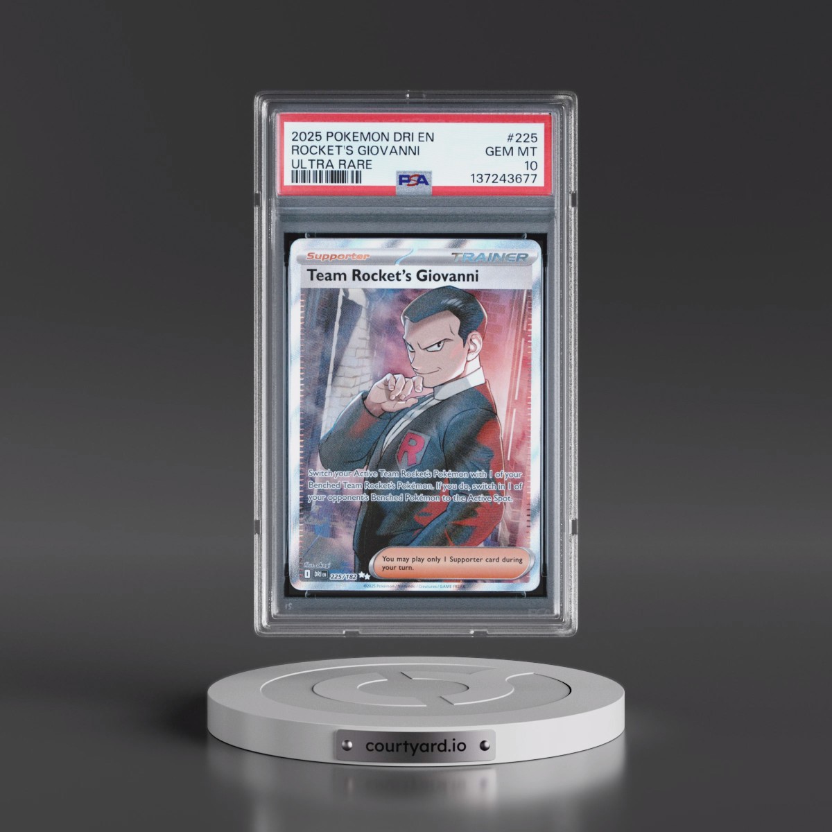 2025 Pokémon Dri EN-Destined Rivals #225 Team Rocket's Giovanni - Ultra Rare (PSA 10 GEM MINT)