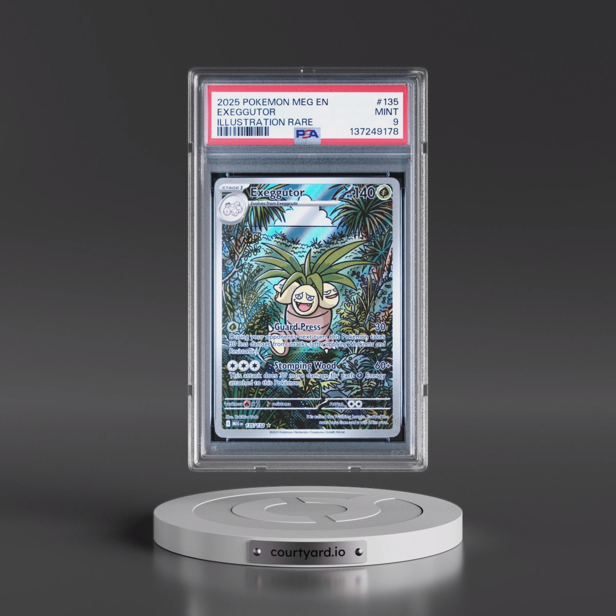 2025 Pokémon Meg EN-Mega Evolution #135 Exeggutor - Illustration Rare (PSA 9 MINT)