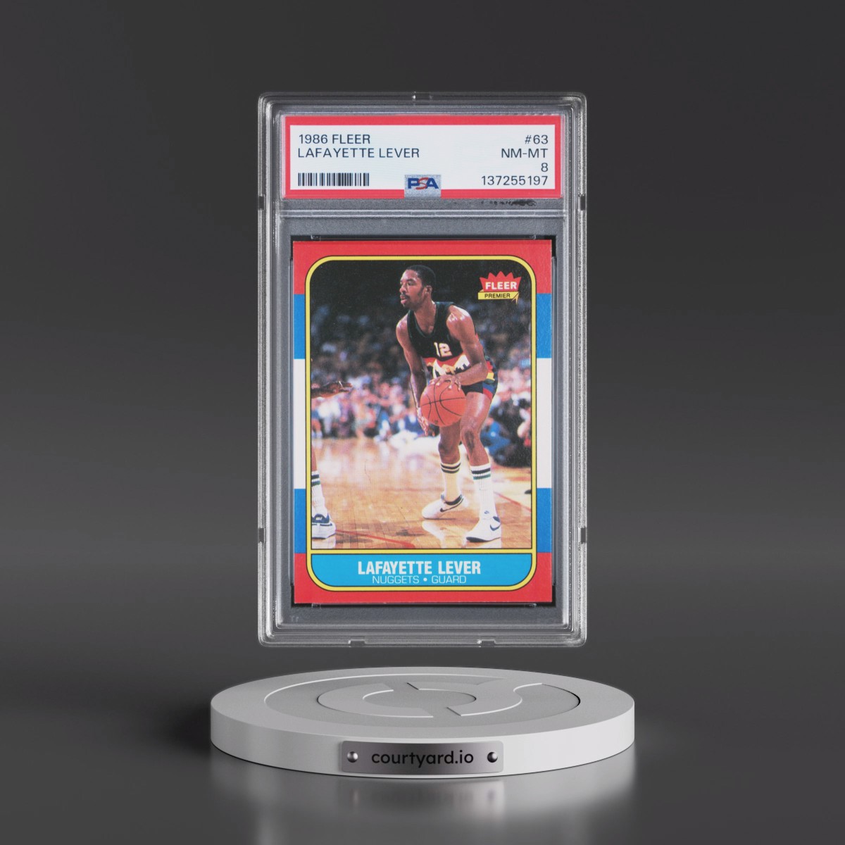 1986 Fleer Lafayette Lever #63 PSA 8