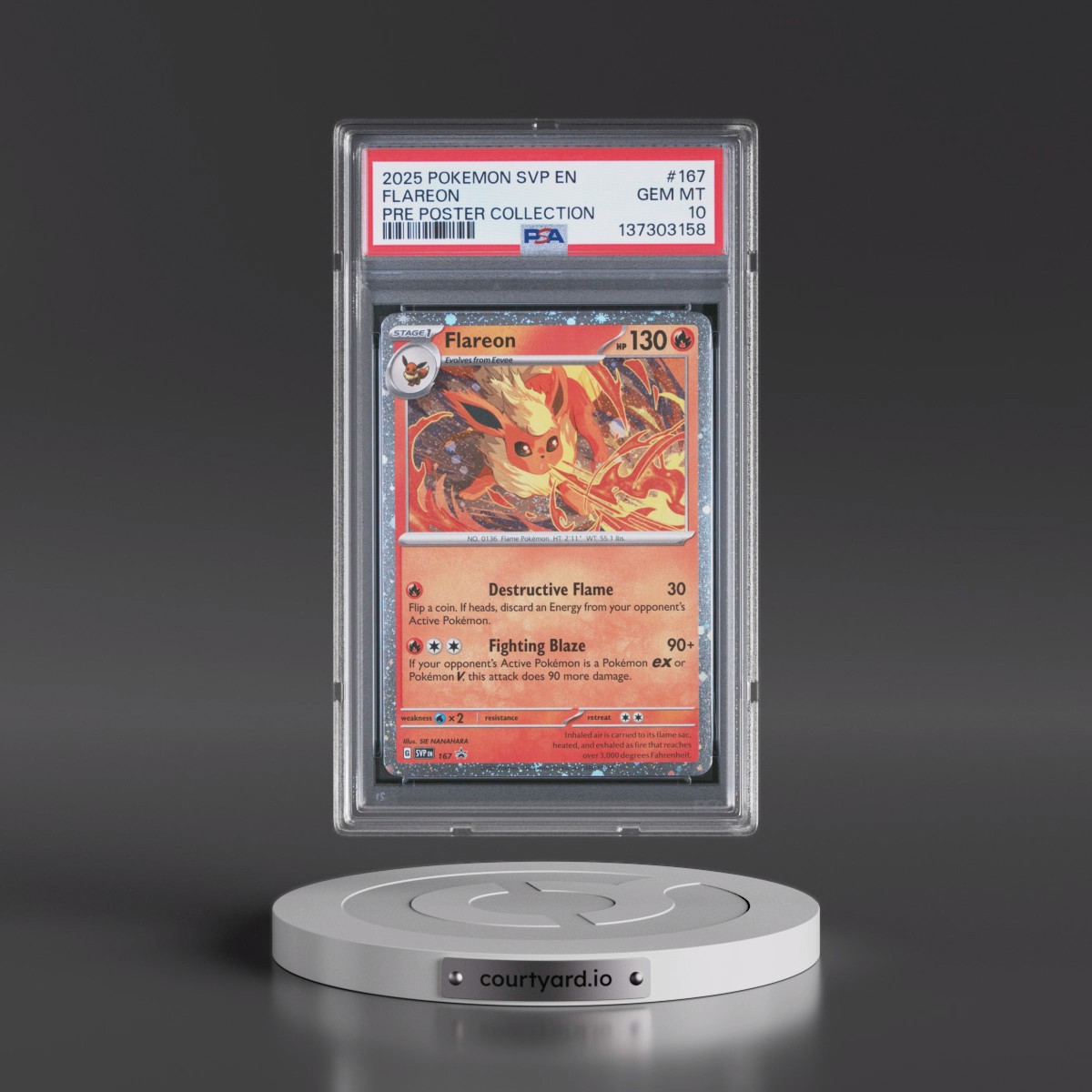 2025 Pokémon Svp EN-SV Black Star Promo #167 Flareon - Prismatic Evolutions Poster Collection (PSA 10 GEM MINT)