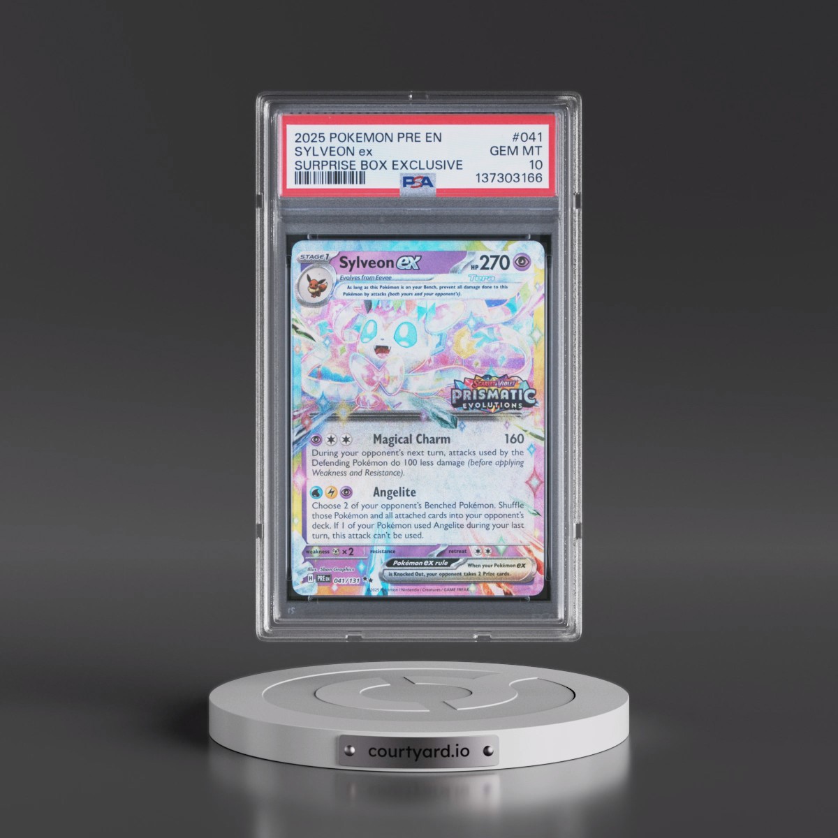 2025 Pokémon Pre EN-Prismatic Evolutions #041 Sylveon EX - Holo Surprise Box Exclusive (PSA 10 GEM MINT)