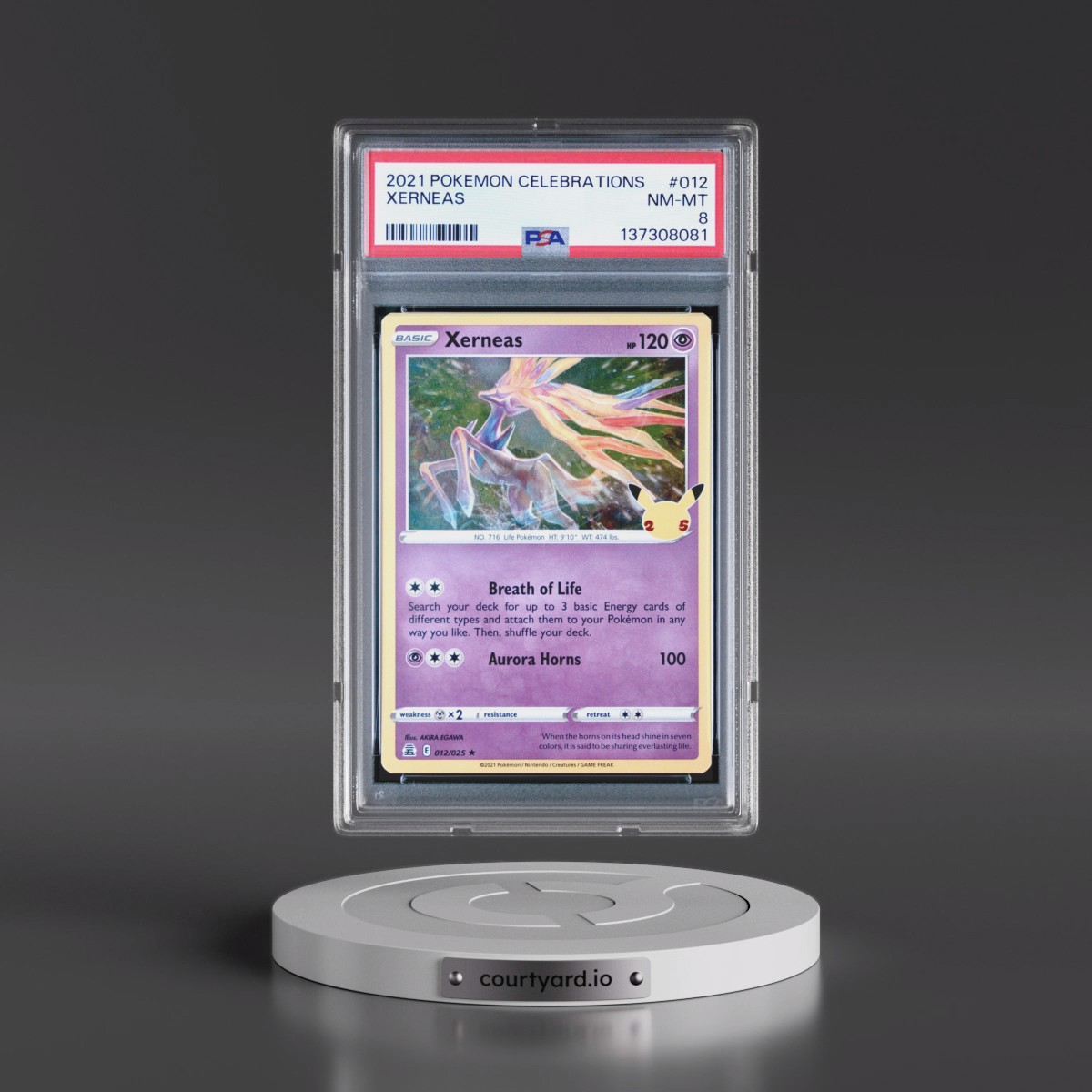 2021 Pokémon Celebrations #012 Xerneas (PSA 8 NM-MT)